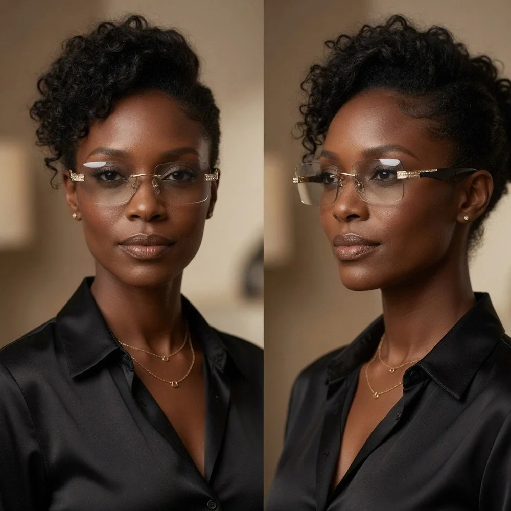 Women Eye Glasses Clear Lens Hip Hop Street Wear Style Woody Arms‎ Classic Fancy
